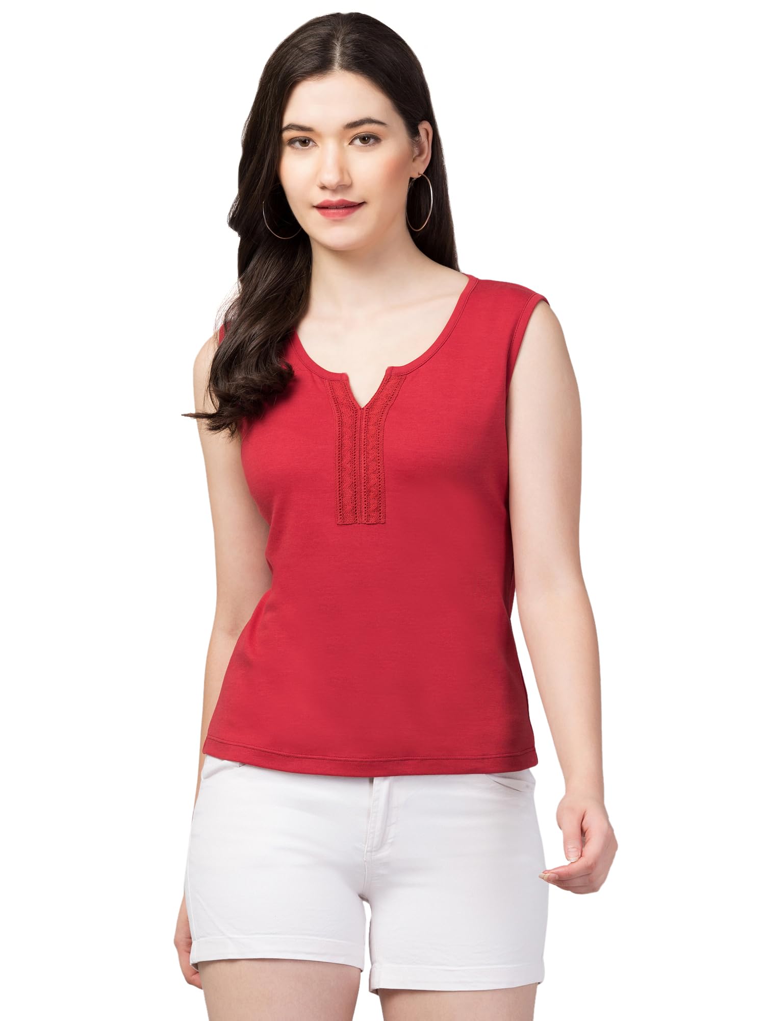 hive91 Sleeveless Tank Top for Women - Kintted Cotton Fabric…-picture-16