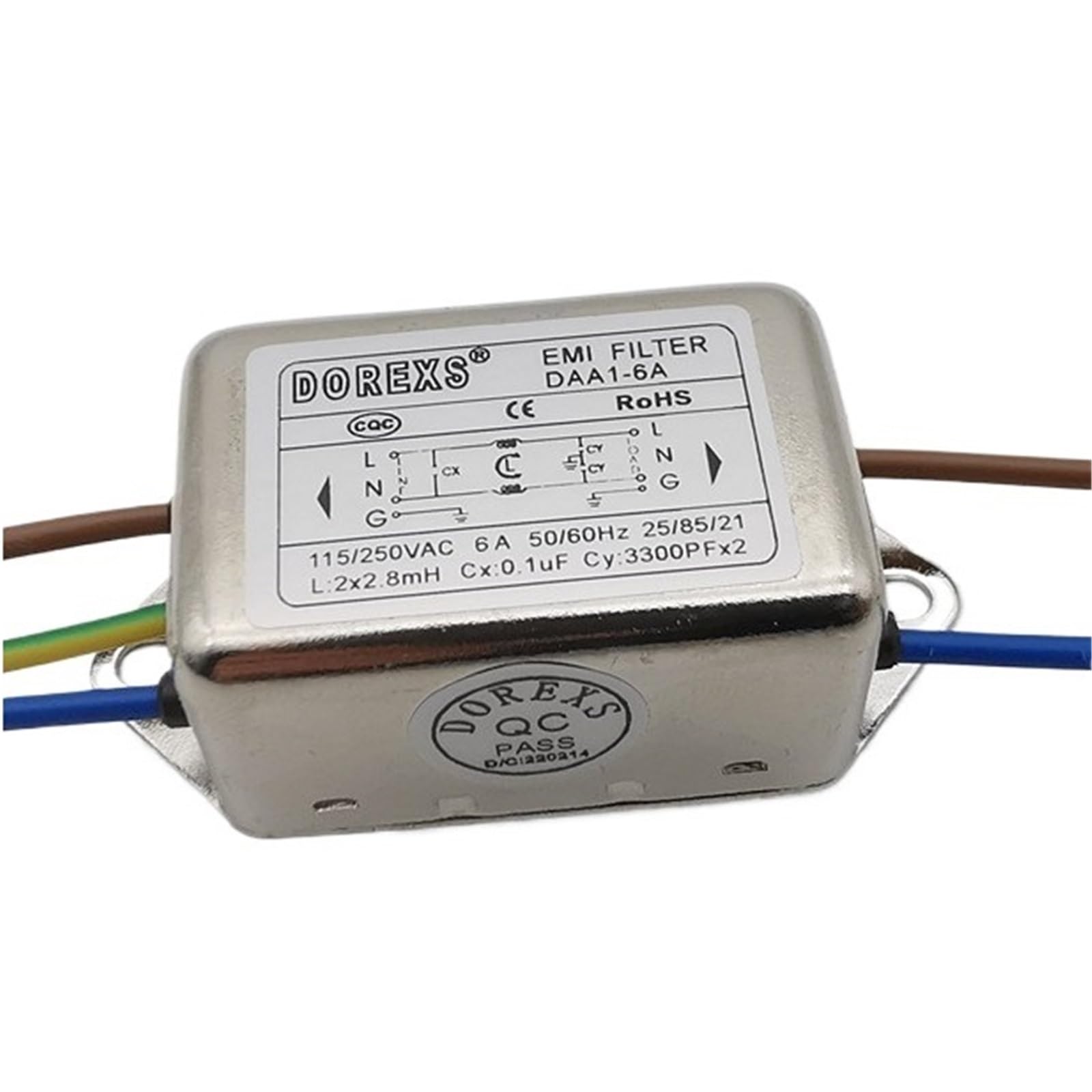 Filtre de Puissance EMI monophasé DAA1-6A, purificateur électromagnétique Anti-interférence 220V 6A(DAA1-6A Same Direction)