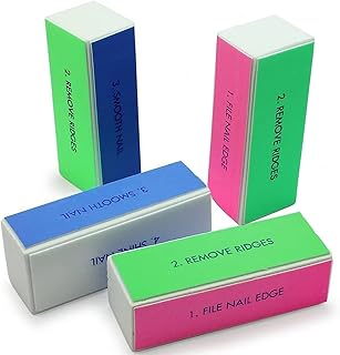 4Pcs Nail Buffer Blocks, Nail Buffer Block for Natural Nails, 4-Sided Nail File Block Sanding Buffer, Buffing Block for Nails, Easy to Use Manicure Tool for Shaping, Buffing Block for Easy Gel Polish