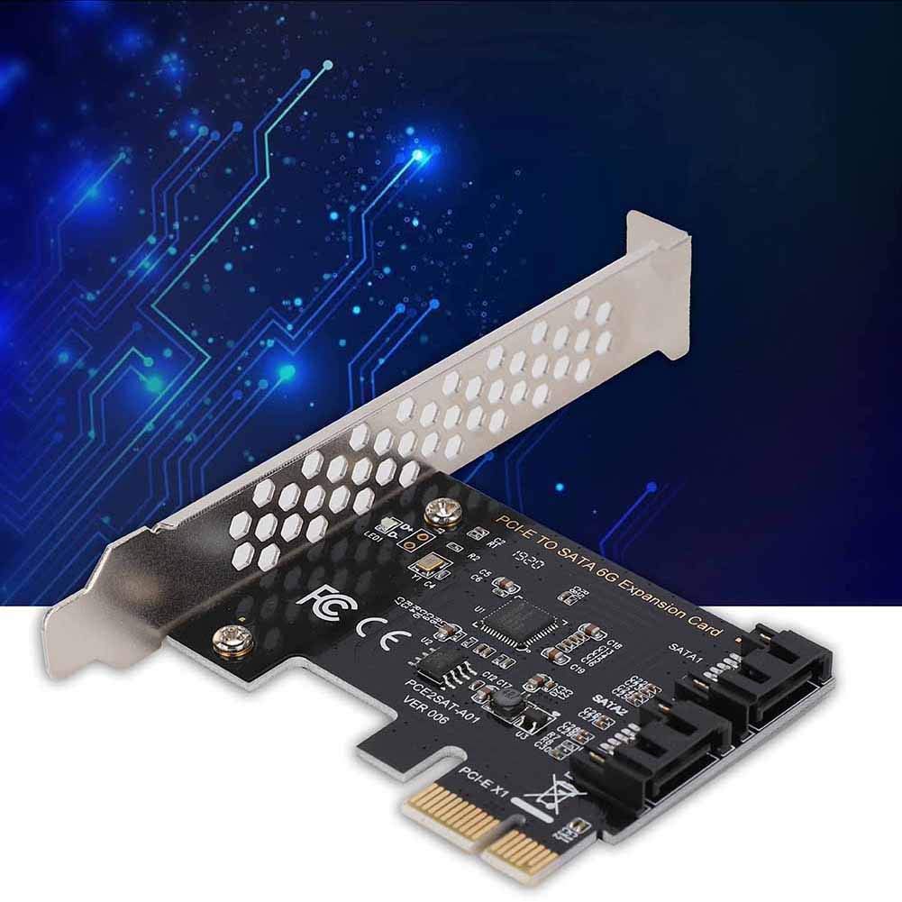 Karta SATA PCI-E 2 porty, PCI Express na SATA 3.0 6 Gb/s karta rozszerzeń kontrolera SATA z uchwytem, obsługa dla Mac/Linux/Windows (R) XP / server2003 / VISTA / 7/8 (32/64 bit)