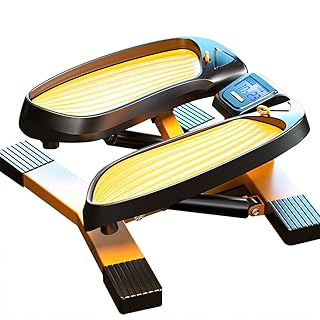 SCIAZA Stair Stepper Portable Fitness Mini Step Machine with Resistance Bands and LCD Monitor, Exercise Home Workout Equipment for Full Body Workout, Exercise Stair Stepping Fitness Efficency