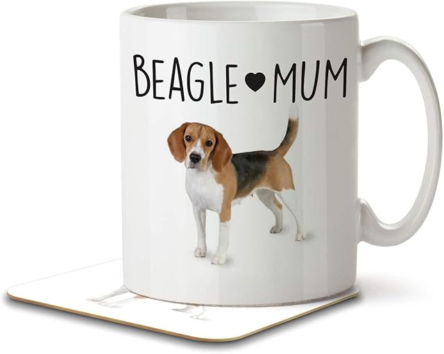 Beagle Mum - Dog Mug and Coaster by Inky Penguin