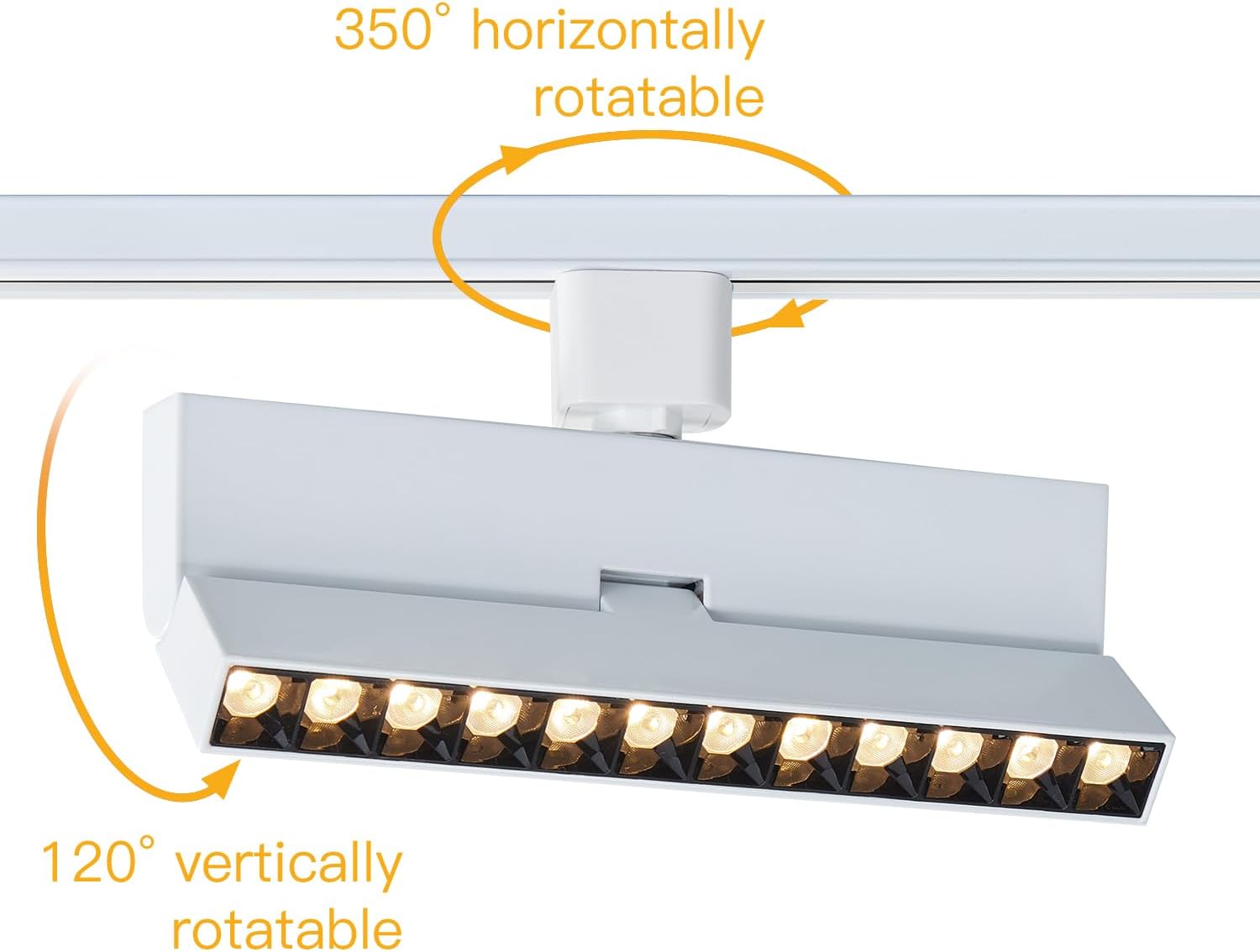 VANoopee Wider Beam 3-Color LED Track Lighting Heads Dimmable and 24W H Track Lighting Heads