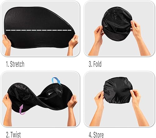 Miniatura 4 de ZONETECH Parasoles adhesivos para ventana lateral y trasera del automóvil, paquete de 3 unidades de malla de alta calidad, no necesita ventosas