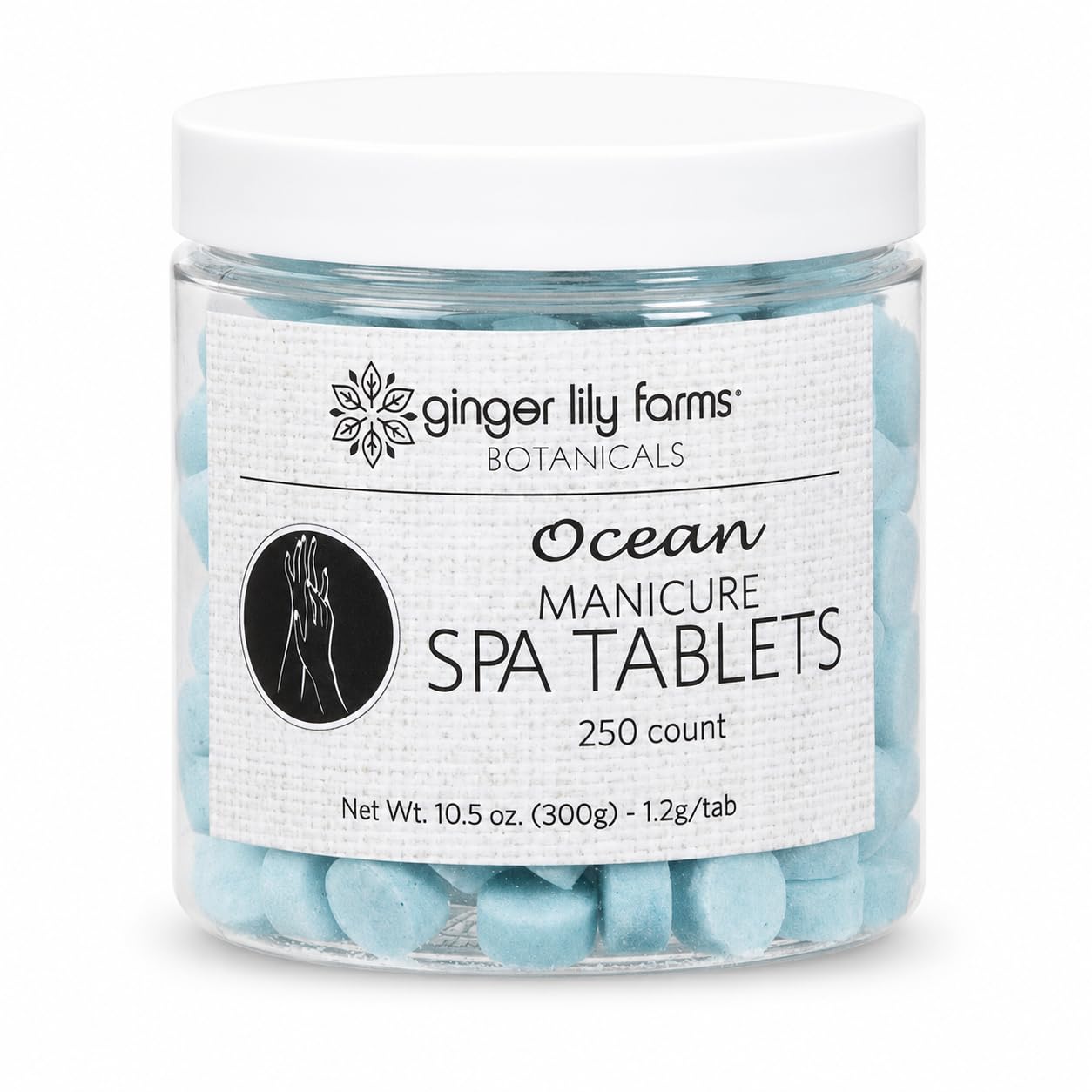 Ginger Lily Farms 250ct Manicure Spa Tablets, Ocean Scent 250 Count (Pack of 1)