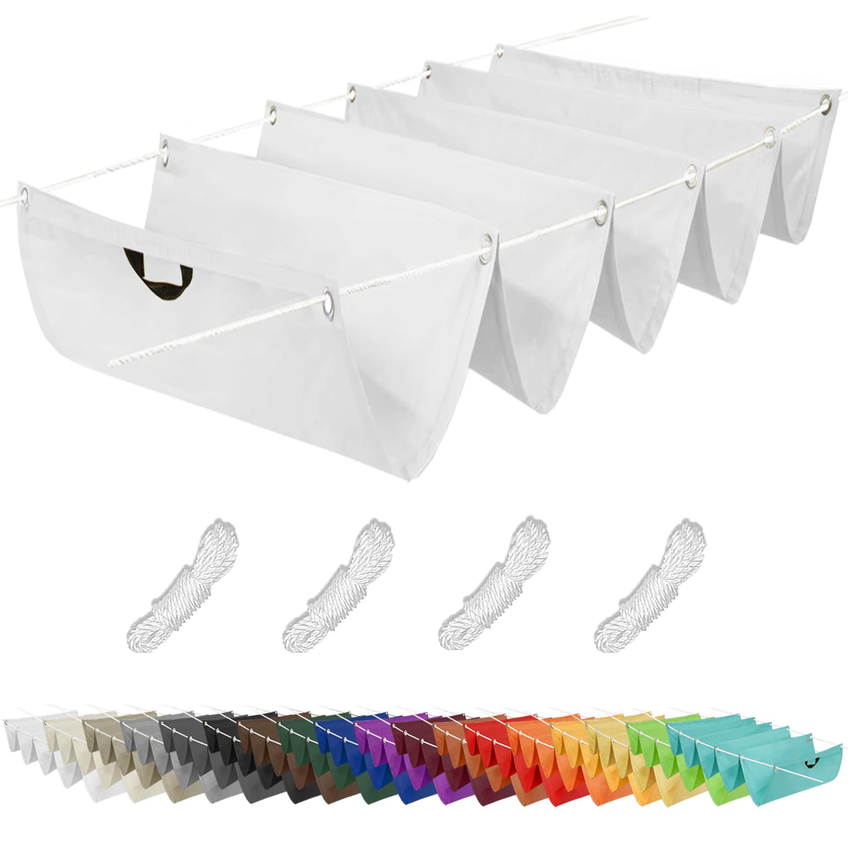Voile d'ombrage blanche haut de gamme indéchirable 190x650