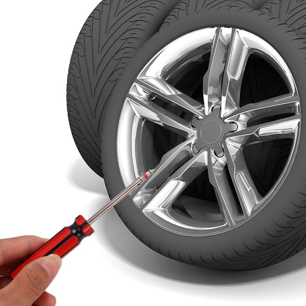 PRETYZOOM 6pc Valve Stem Core Removal Tool Set Auto Tire Valve Core Installer for Repair