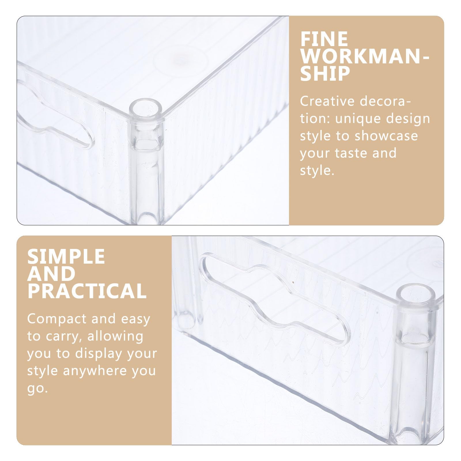 Organisateur Rangement Pet Étage Maquillage Double ou et Transparent en Design Simple pour Cosmétiques Soins Peau Salle de Bain Coiffeuse