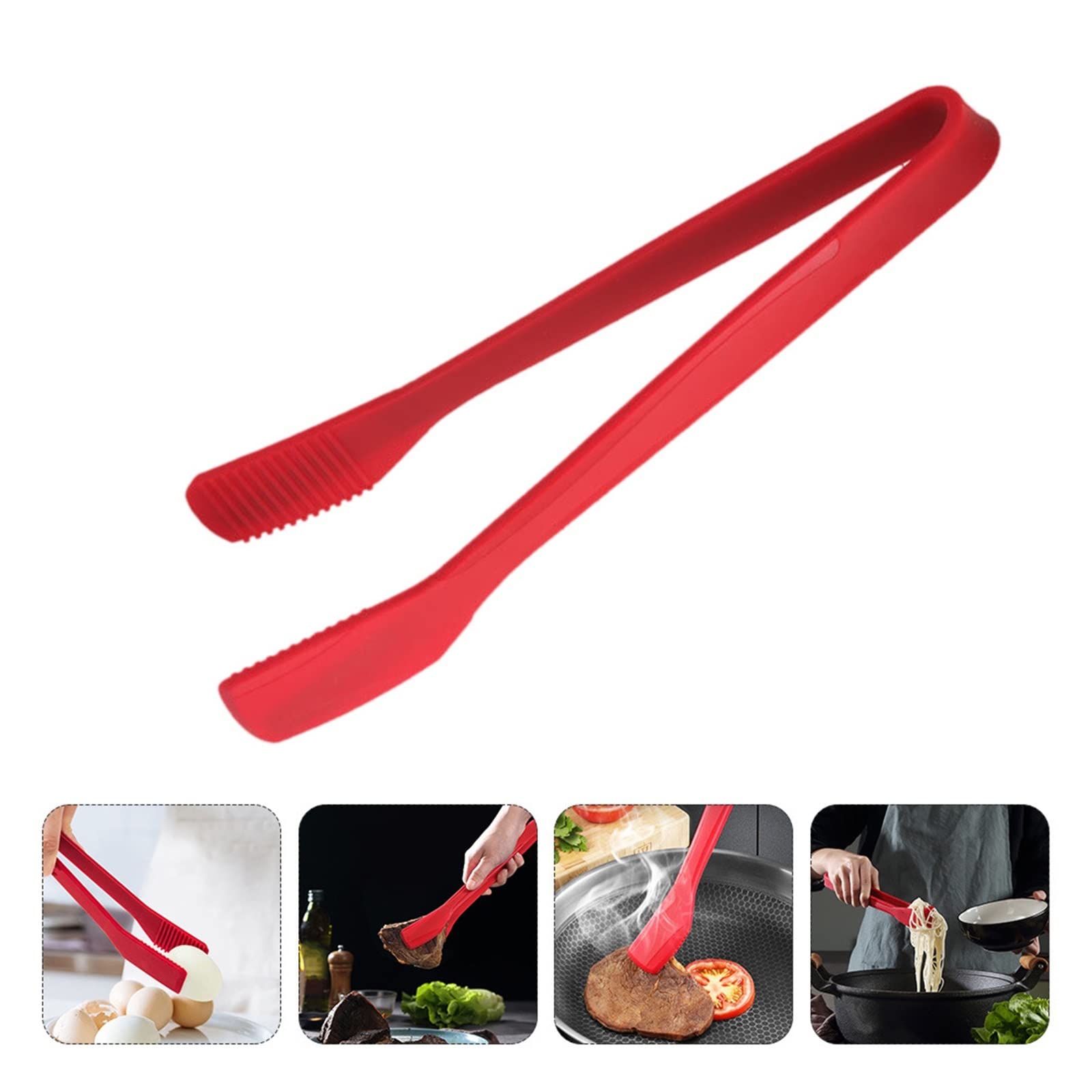Pinzas de cocina, Pinzas de Cocina Silicona Rojas 28x3,5cm