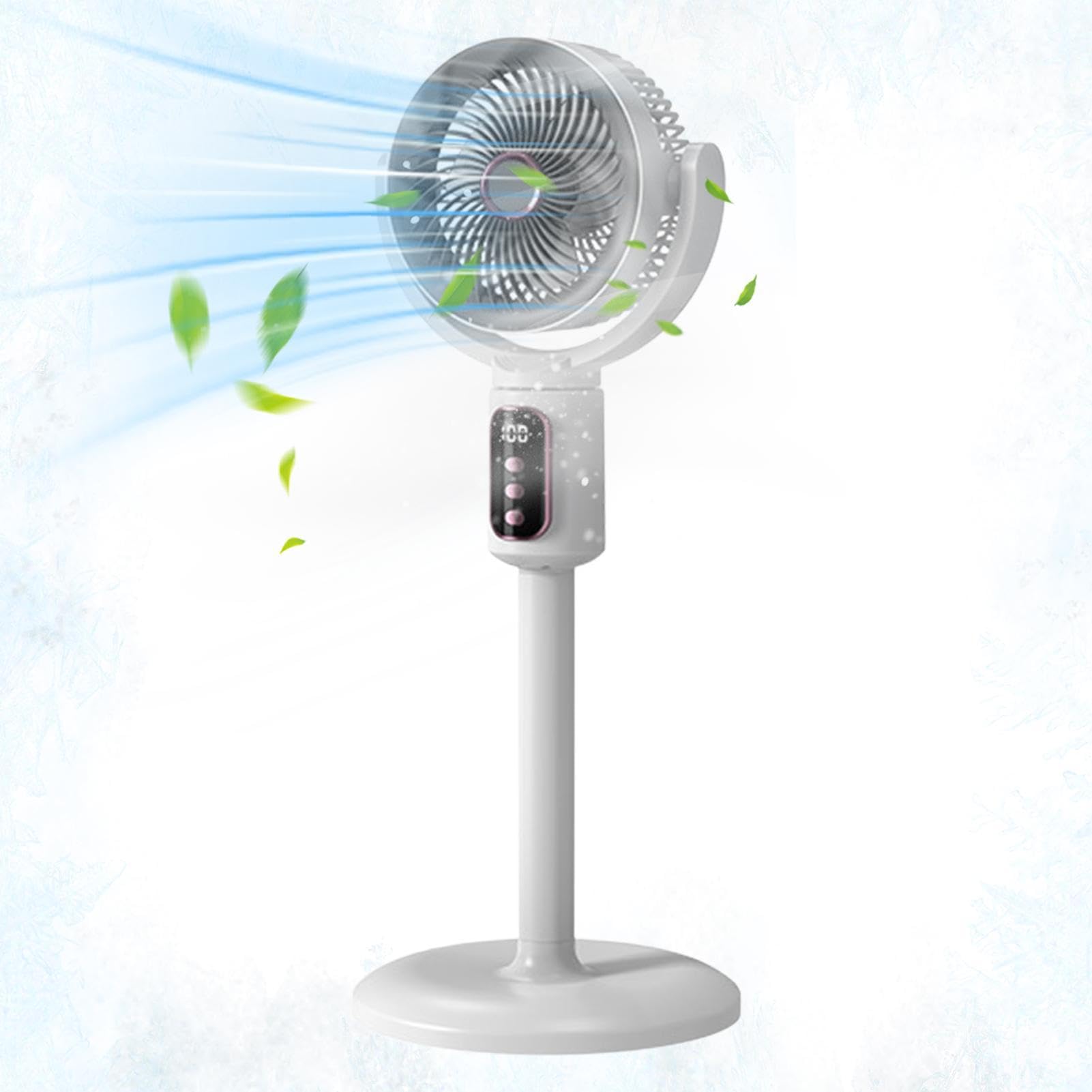 Ventilatore A Piedistallo In ABS Oscillante 4000mAh, Altezza Regolabile | Ventilatore circolatore d'aria per proprietari di case, abitanti, affittuari, casa, ufficio, camera da , studio, garage,