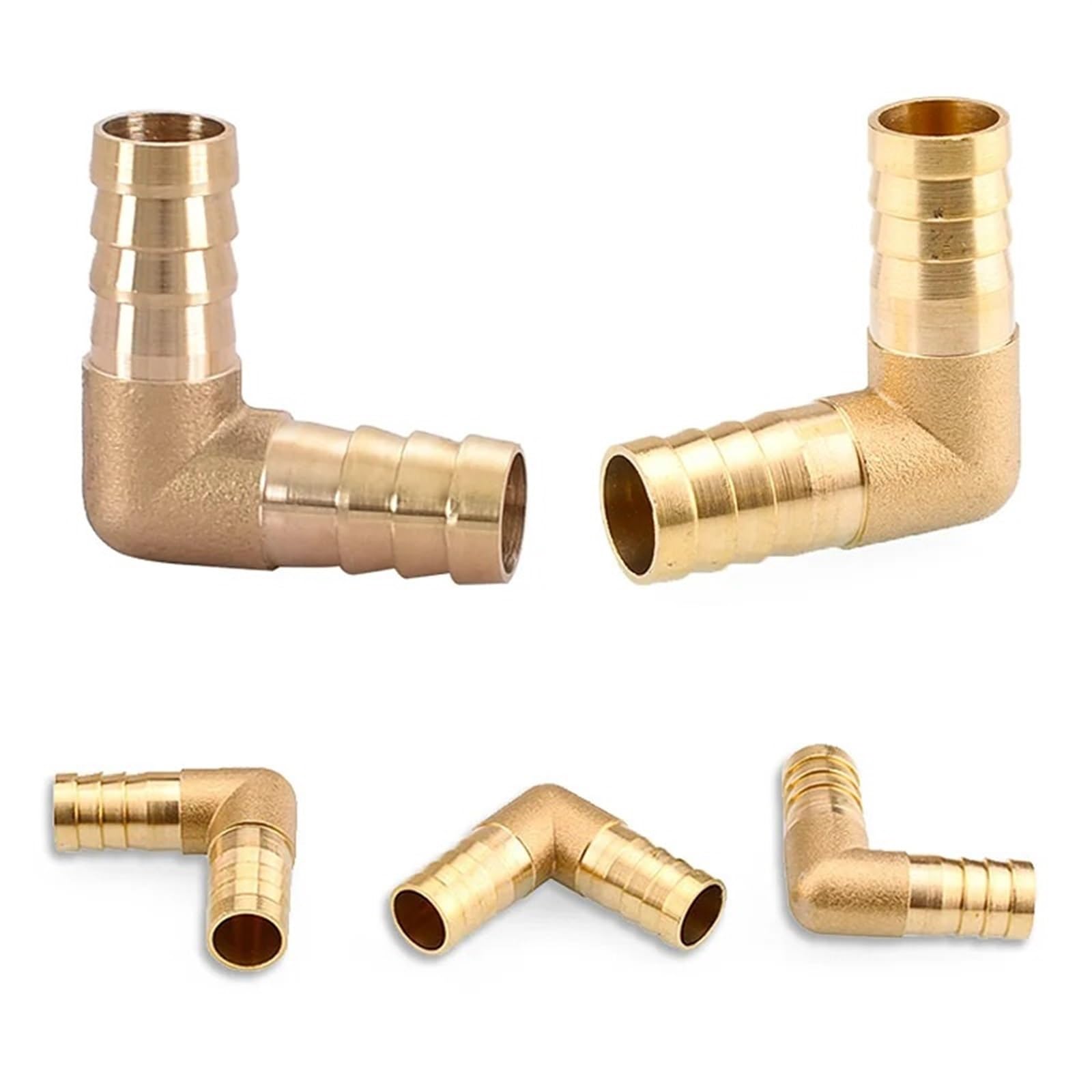Messing-Schlauchrohrverschraubung, Kupplungswinkel, gleicher Widerhaken, 6 mm–25 mm ID, Rohr, Kupfer, Pagodenverbindung, Wasser, Widerhaken, Verbindungsstück-Adapter (Color : OD 25mm, Size : 5 Piece