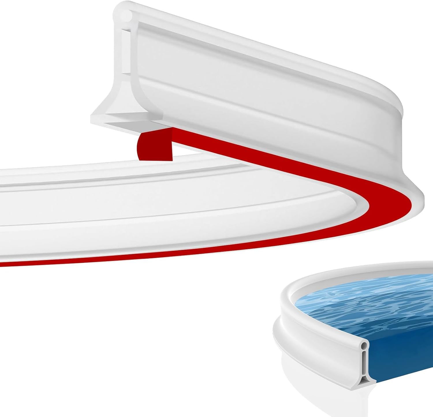 Schwallschutzleiste Dusche Selbstklebend, Duschschwellen Silikon, Wasser Damm für Bad und Küche, Toilette, Wassersperre Kann Geschnitten und Gebogen Werden (Weiß, 300cm x 4cm x 3cm)