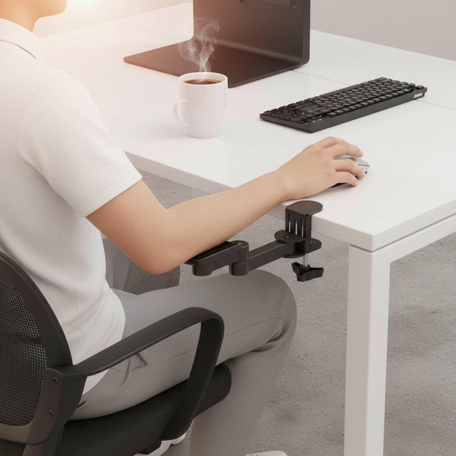 Reposamuñecas con Soporte Giratorio Metal Pesado para Reducir Fatiga Muscular en Teclado Acuado para Usuarios Computadora