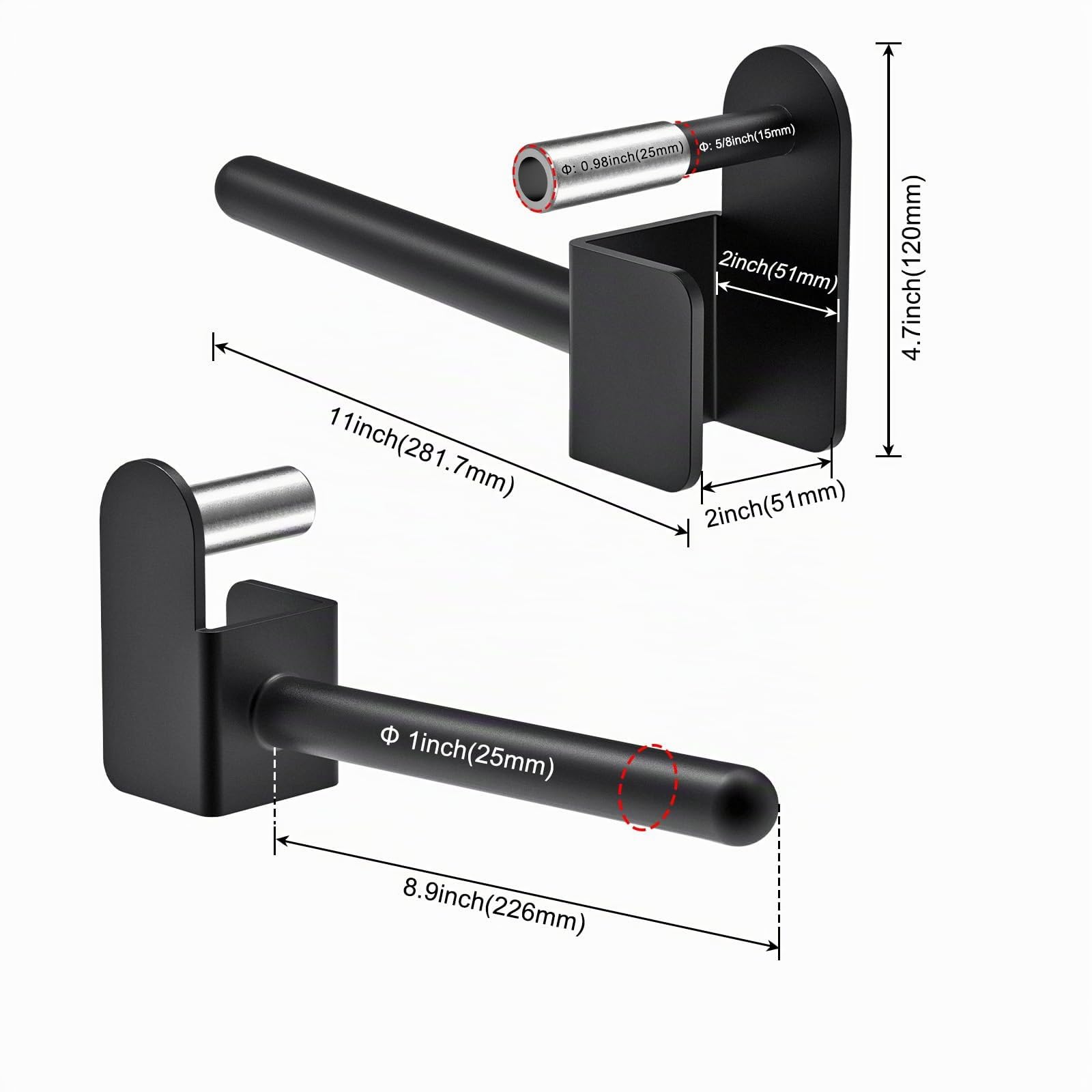 Kipika Hantelscheibenhalter für 2x2 und 3x3 Power Rack - Power Rack Aufsatz für Hantelscheiben - Passend für Standard 1-Zoll oder Olympische 2-Zoll Hantelscheiben - 2er Set