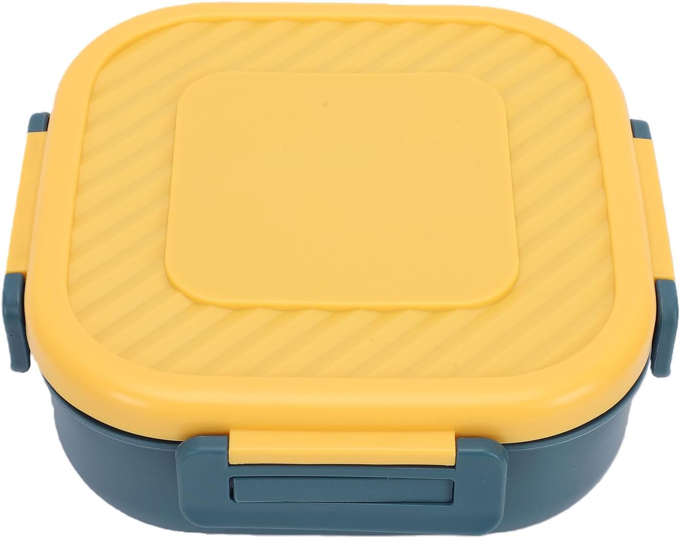 Fockety Box, 1300ml Reusable Lunch Container with 3 Compartments and Proof Lid, Microwave Safe Lunchable Food Container for Adults Kids Students (Blue and Yellow)