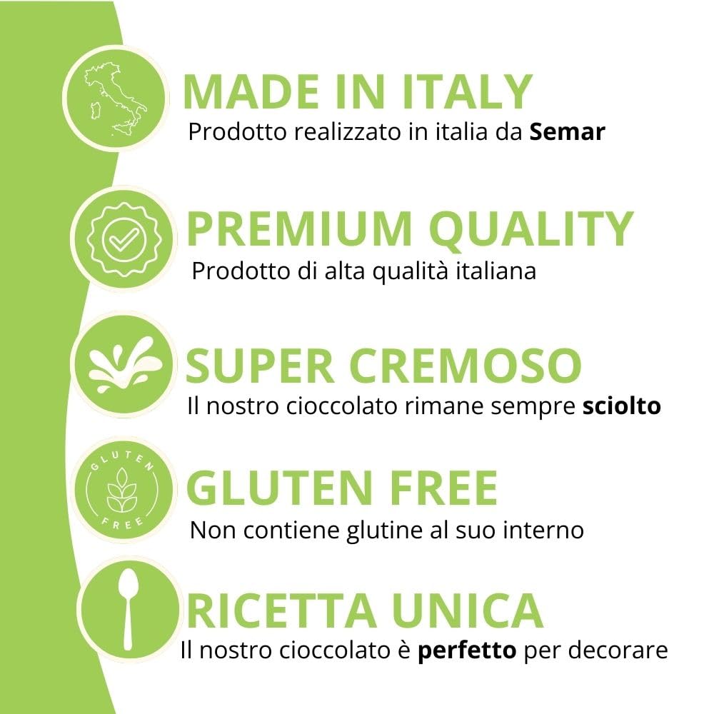 SEMAR® | Crema para untar de pistacho - MADE IN ITALY - 1KG ideal para uso particular y comercial (Sin Gluten)