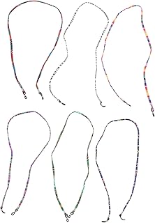 6 peças de óculos antiderrapantes corda lentes de sol para niños cordão com contas óculos esportivos cordão óculos de sol retentor capa de boca corda rosto óculos corrente óculos de sol cordão focinheira homem, Cores sortidas, 75x0.5x0.5cm