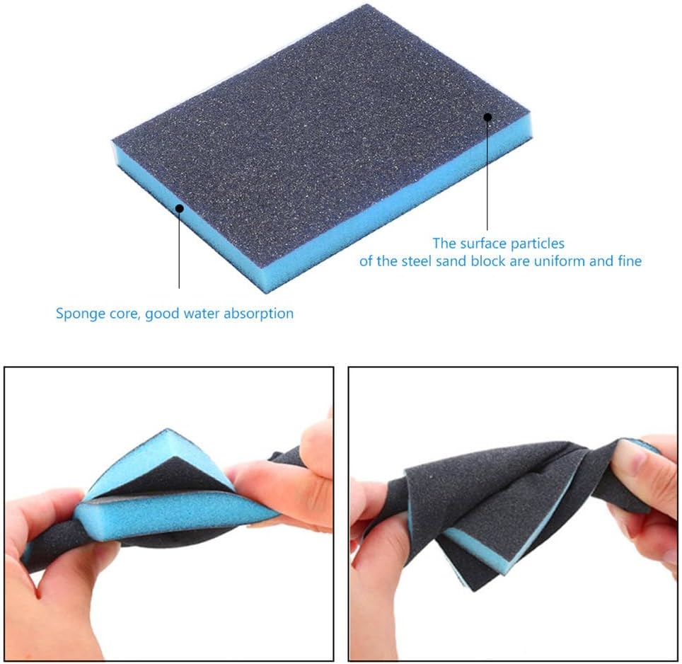 Kitchen Cleaner 120-1000 Grit Foam Abrasive Pads Sandpaper Tools Polishing Sanding Sponges Grinding Blocks Washable,180,240 Grit,5PCS