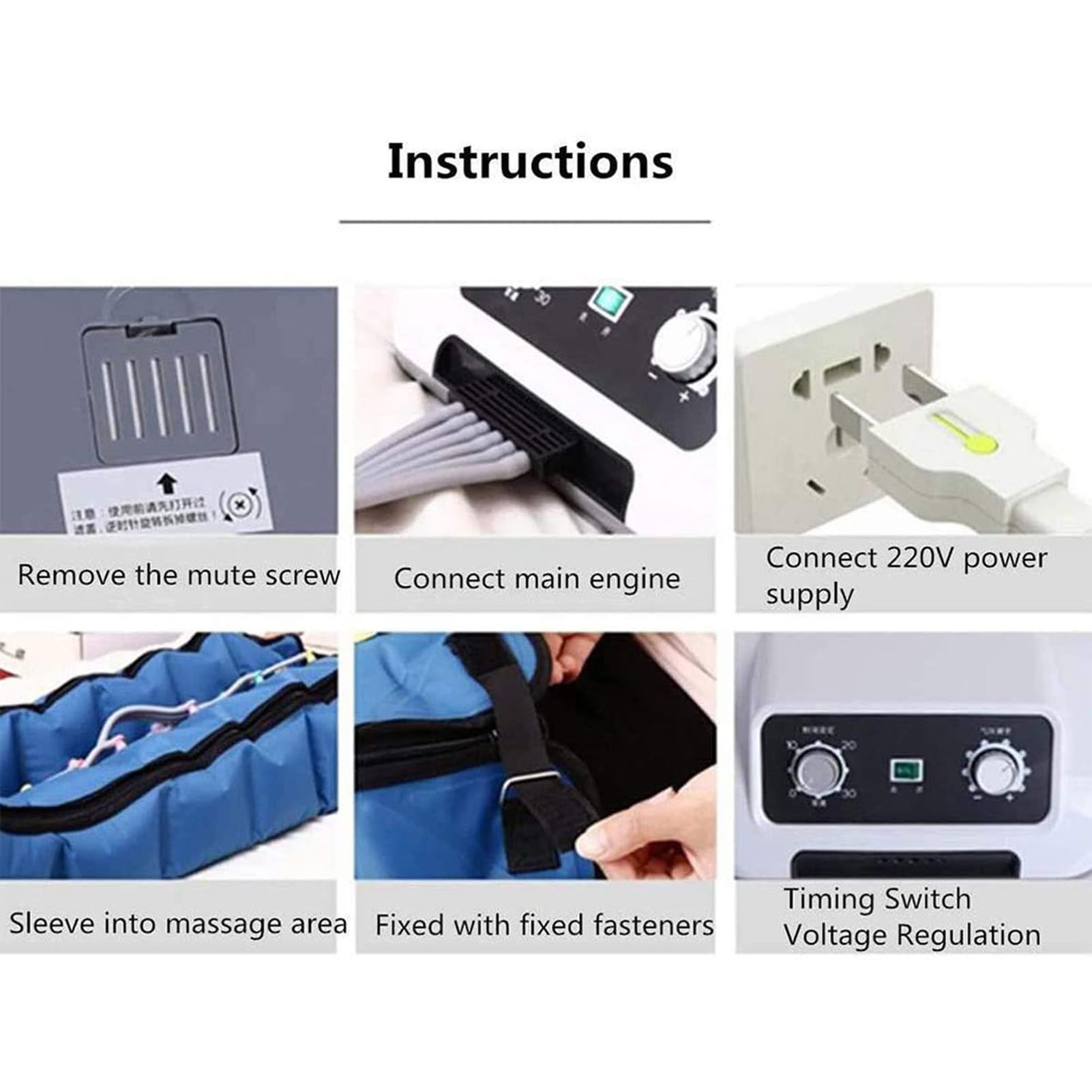 Máquina de masaje de piernas por compresión de aire de 6 cavidades, botas de presoterapia para linfedema, circulación, relajación y alivio del dolor, instrumento profesional para relajación de cu