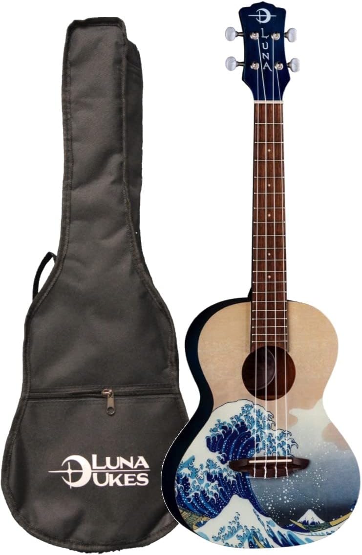 Luna Great Wave Tenor Ukulele - Great Wave Graphic