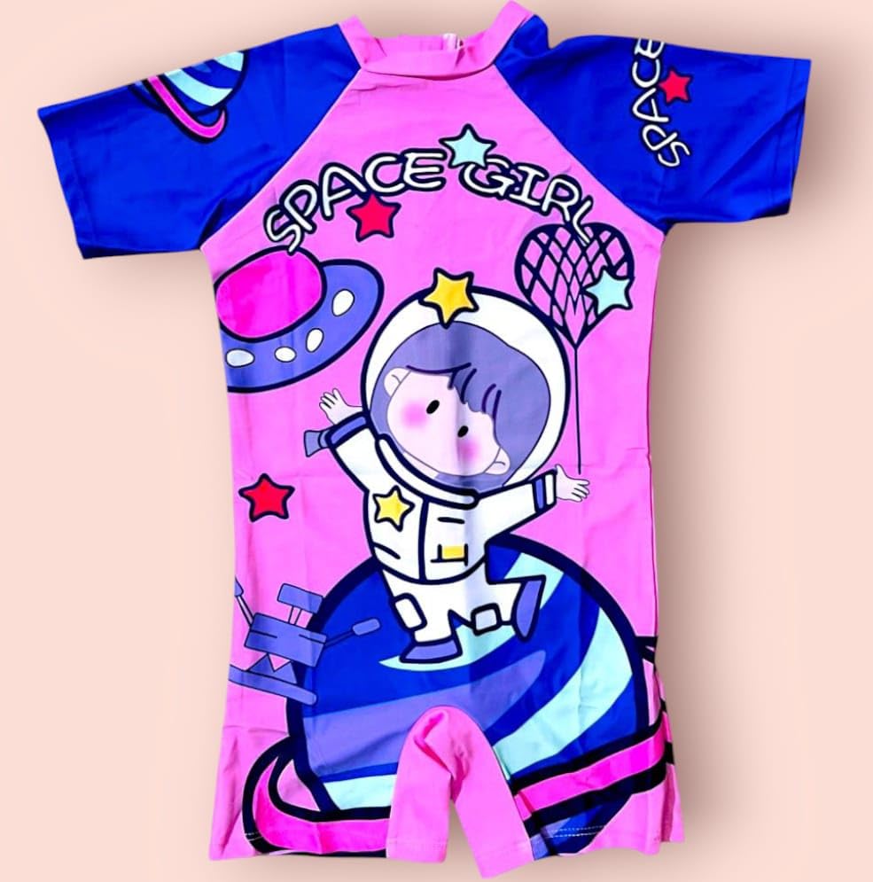 THE MORNING PLAY Morex Swimming Costume for Kids Girls & Boys One-Piece Swimwear Swimsuit Set Unisex (MODAL-2001) (in, Age, 3 Years, 4 Years, Regular, PINK-SPACE-GIRL-STYLE-10) - Image 7 thumbnail