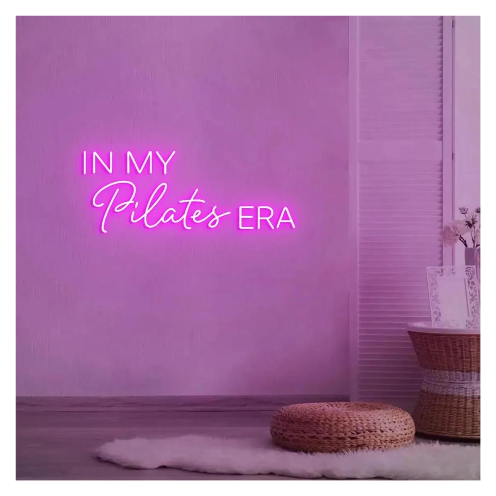 Luci al Neon Da Parete In My Pilates Era Insegna Al Neon Luce A LED Luminosità Regolabile Per Studio Wellness Centro Fitness Palestra Spazio Yoga Decorazione Da Parete 50cm(Rose Red)
