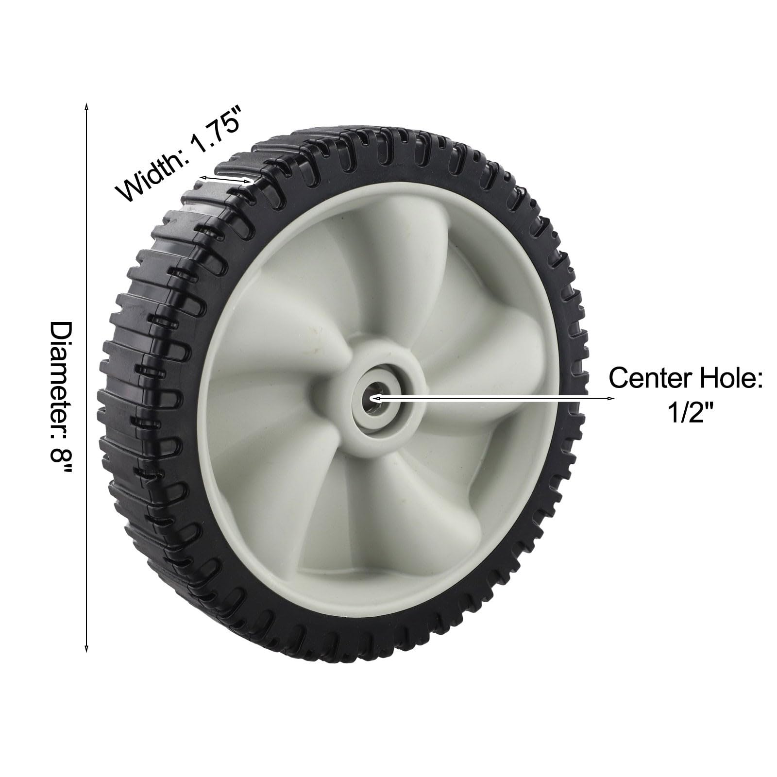 Rueda de repuesto para cortacésped, rueda de repuesto de 8 pulgadas para Craftsman, rueda 634-0190A para modelos Yard-Man, rueda de cortacésped para montar y cortacésped de empuje