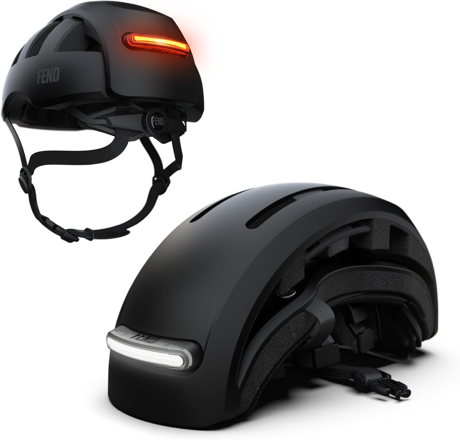 FEND Super+ Folding Bike Helmet with Lights – Ultra-Bright USB-C Front