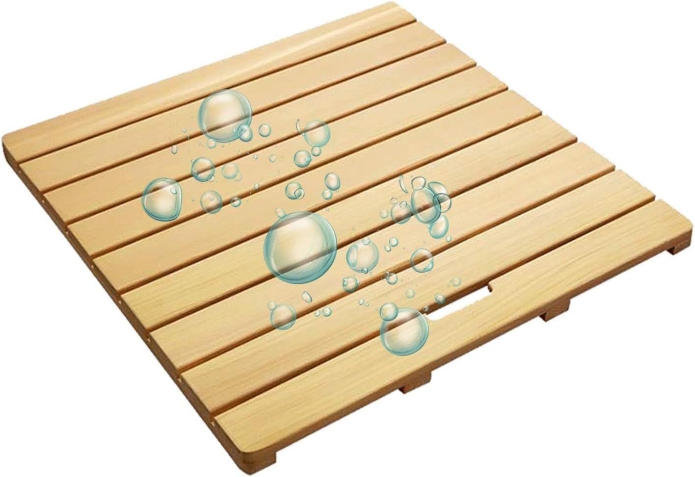 Hpthly A Wood Shower Bath Mat With Non-Slip Rubber Feet Rectangle Foot Pedal Kitchen Doormat Customizable Size,-70X100cm