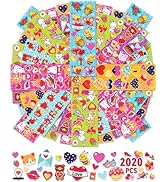2020 PCS Valentines Day Stickers for Kids, 120 Sheets Heart Love Stickers, Valentines Crafts Gift...