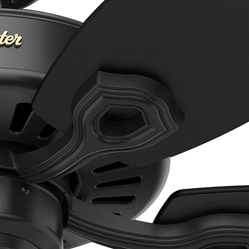 Miniatura 7 de Hunter 53091Ventilador de techo de 5 aspas con una sola luz Builder Deluxe con aspas de cerezo brasileñoroble barnizado y plafón ribeteado color