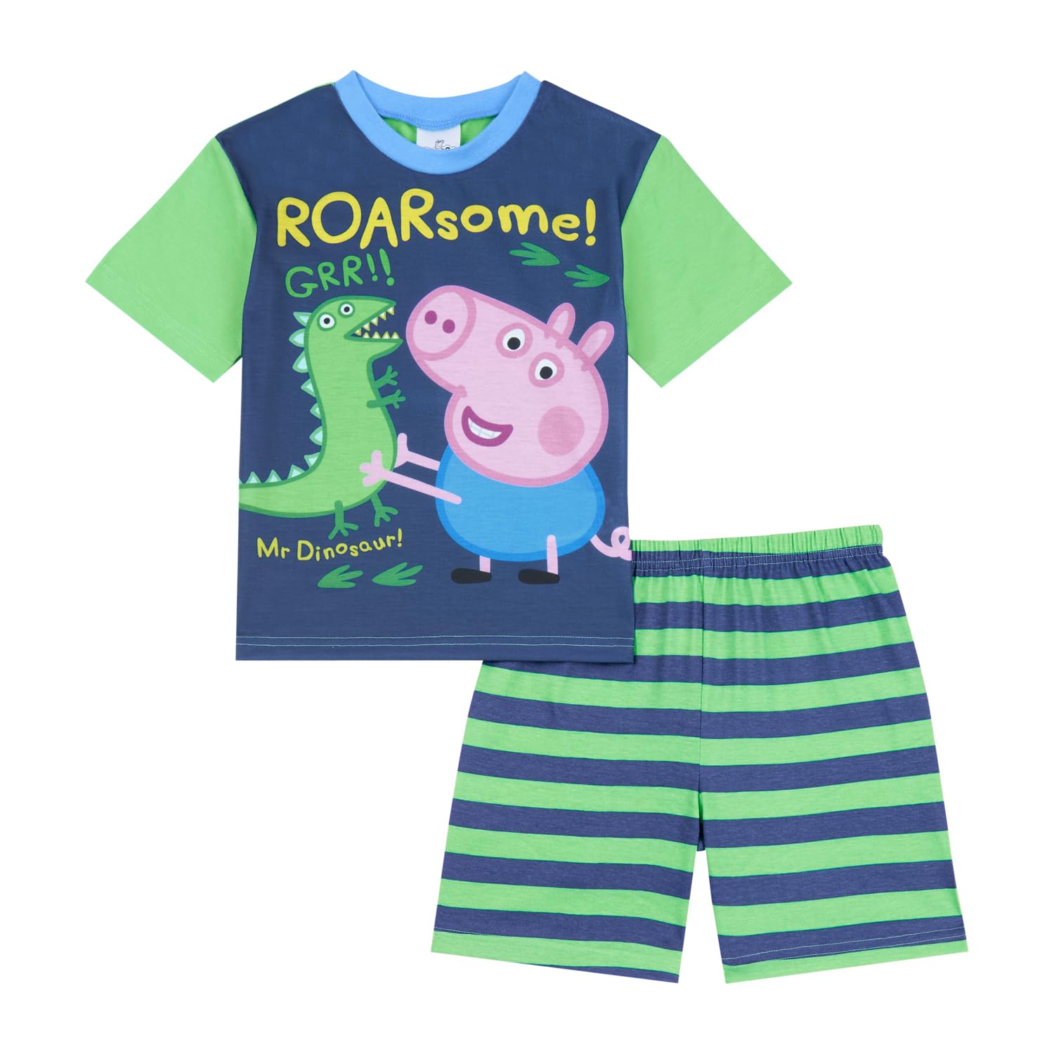Peppa Pig Boys Green George Pig Dinosaur Pjs, Official George Pig Merchandise, 6-7 Years