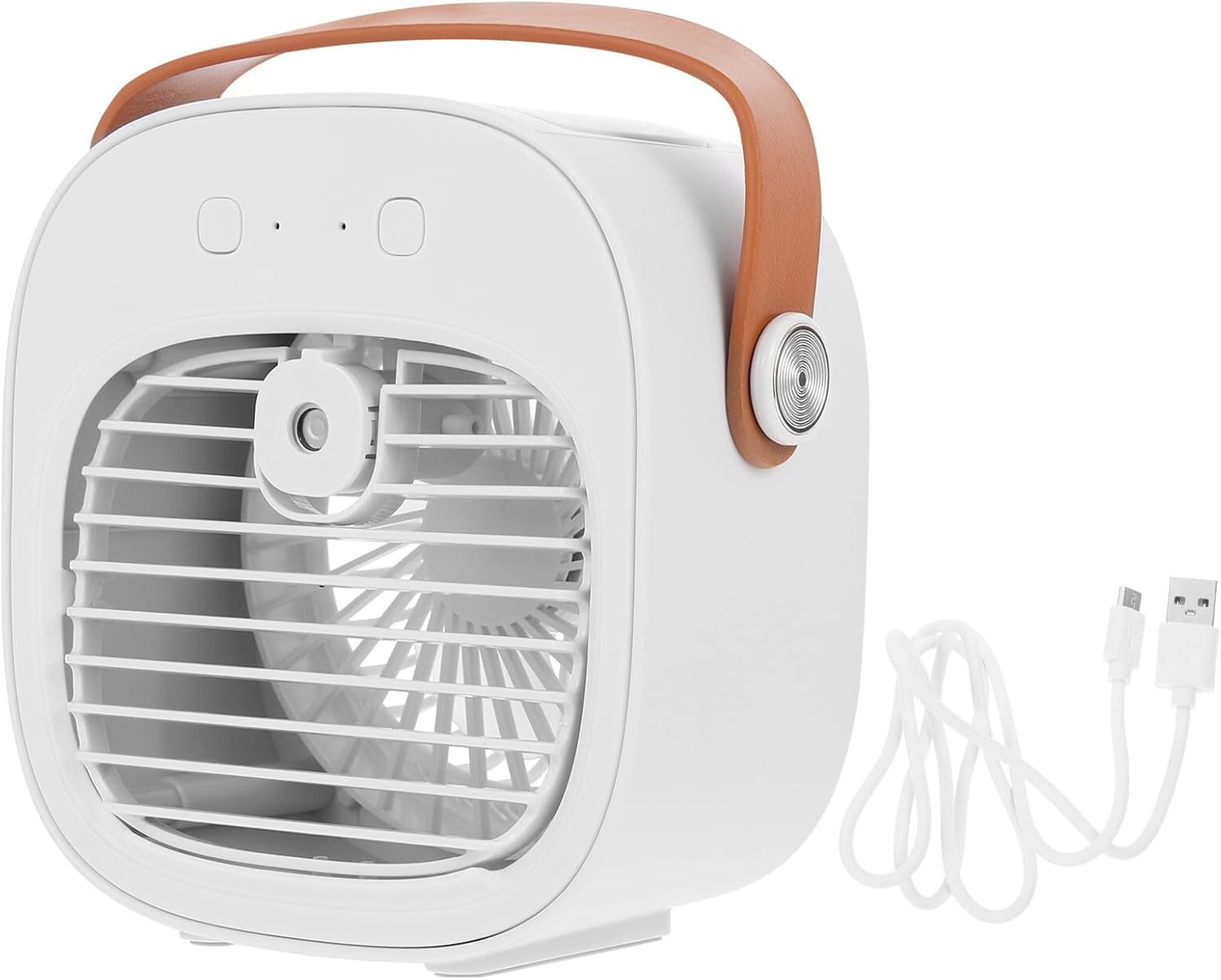 TIDTALEO Portable USB Desk Fan with Misting Function, White Mini Table Cooling Fan for Office and Dormitory, USB Powered Desktop Air Cooler for Personal Use