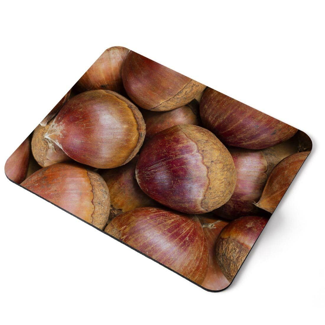 MIKKA ENTERPRISES Mouse Mat Pad - Raw Chestnut Nut Autumn Laptop PC Desk Office #16409 Printed Rubber Mouse pad, Home Office Use, Non Slip