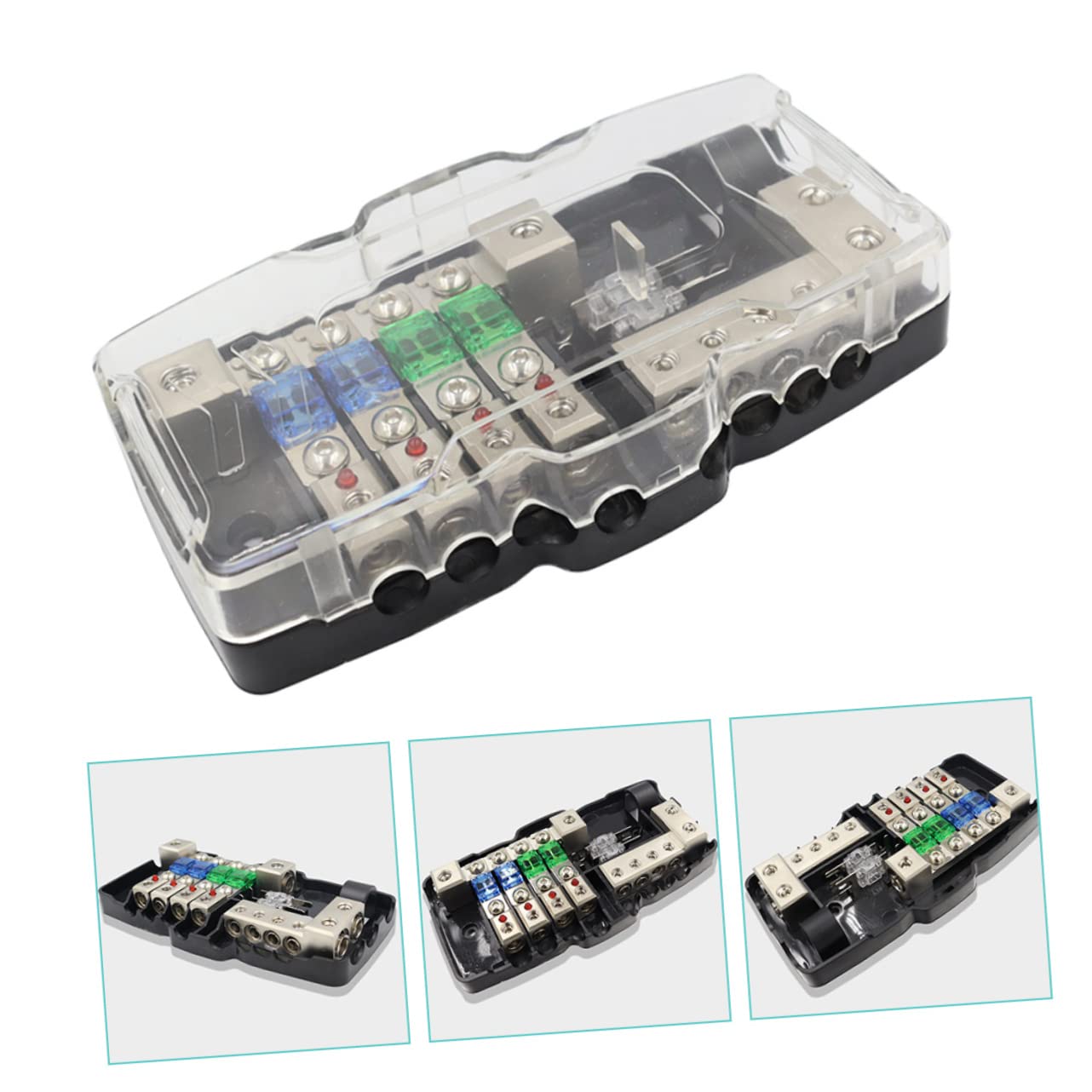 VALICLUD 1 set Blocco Fusibili Multifunzionale con LED Vie Scatola Trasparente per Auto e Imbarcazioni Sicurezza e Facile Controllo Fusibili Include Riserva