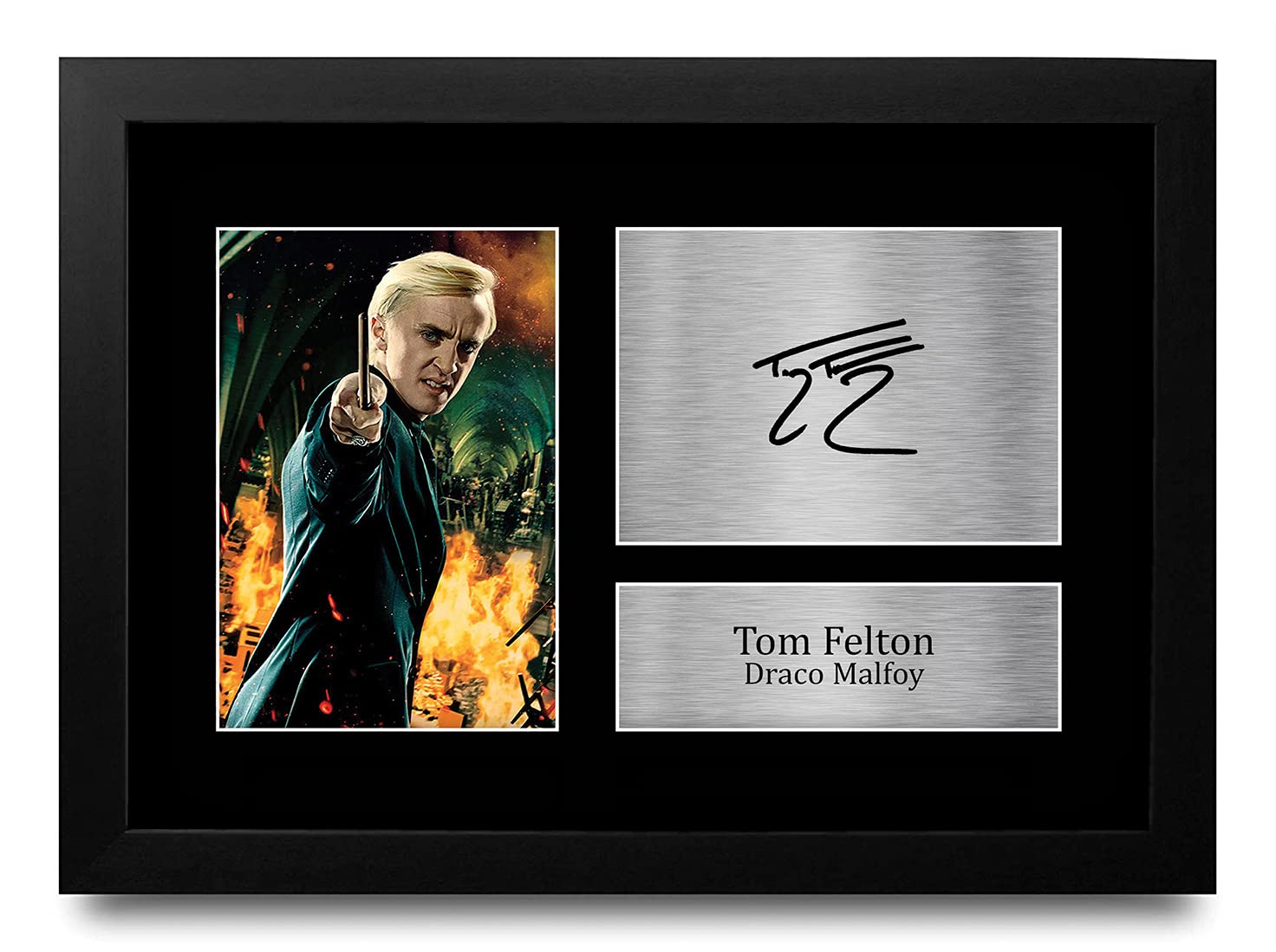 HWC TradingFR A4 Tom Felton Harry Potter Draco Malfoy Gifts Printed Signed  Autograph Picture for Movie Memorabilia Fans A4 Framed