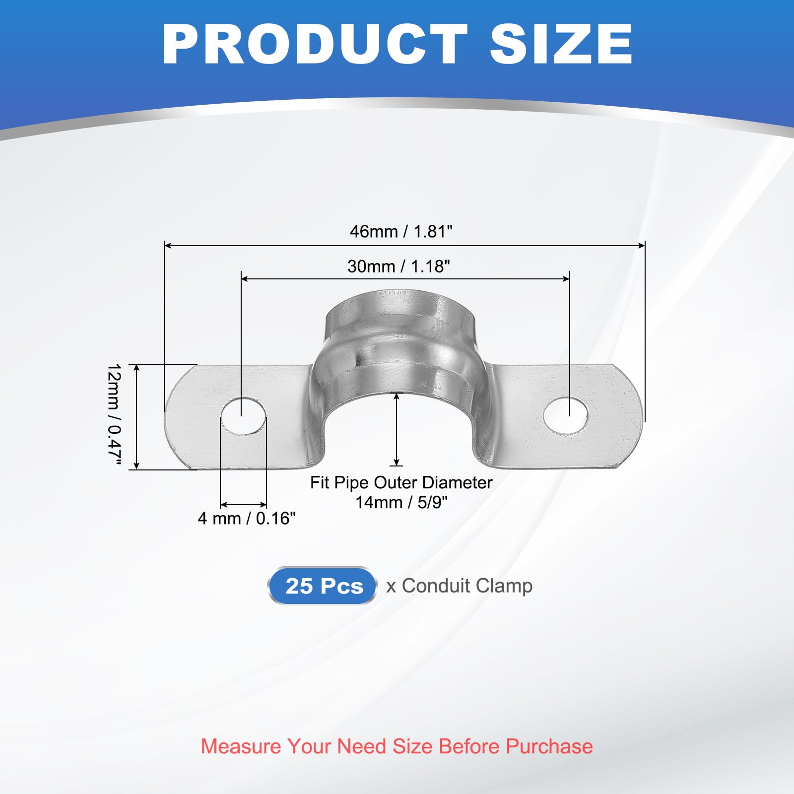 PATIKIL 14mm Rigid Pipe Strap - Image 2
