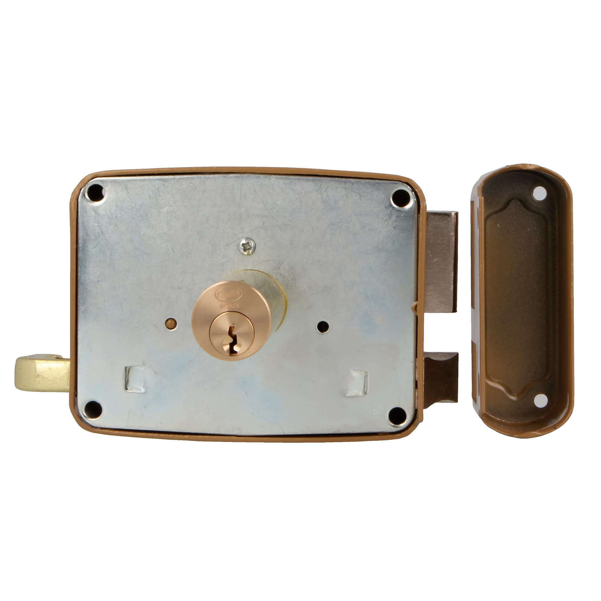 Amig - Surface-Mounted Left Lock with Closing Lever, Latch, and Handle, Multicoloured, 120 x 95 mm - Image 3