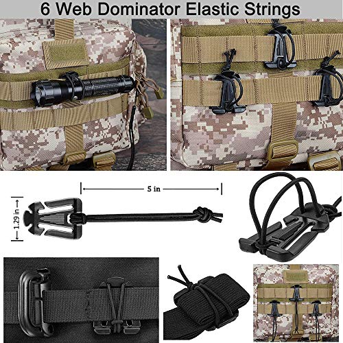 Molle Accessories Kit of 30 Attachments for 1" bing Molle Bag Tactical Backpack Vest Belt