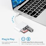 USB C SD Card Reader Adapter, Fermoved USB 3.0 Type C Micro SD TF Card Reader Adapter, 3 in 1 USB C to USB Camera Memory Card Reader Adapter for iPhone 16/15 Pad Pro MacBook and More UBC C Devices