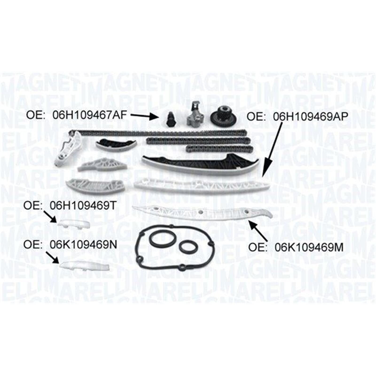 MAGNETI MARELLI Kit catena distribuzione 341500001370 | Compatibile con: AUDI A1, A1 Sportback, A3, A3, A3 Cabriolet, A3 Cabriolet, A3 Limousine, A3 Sportback, A3 Sportback