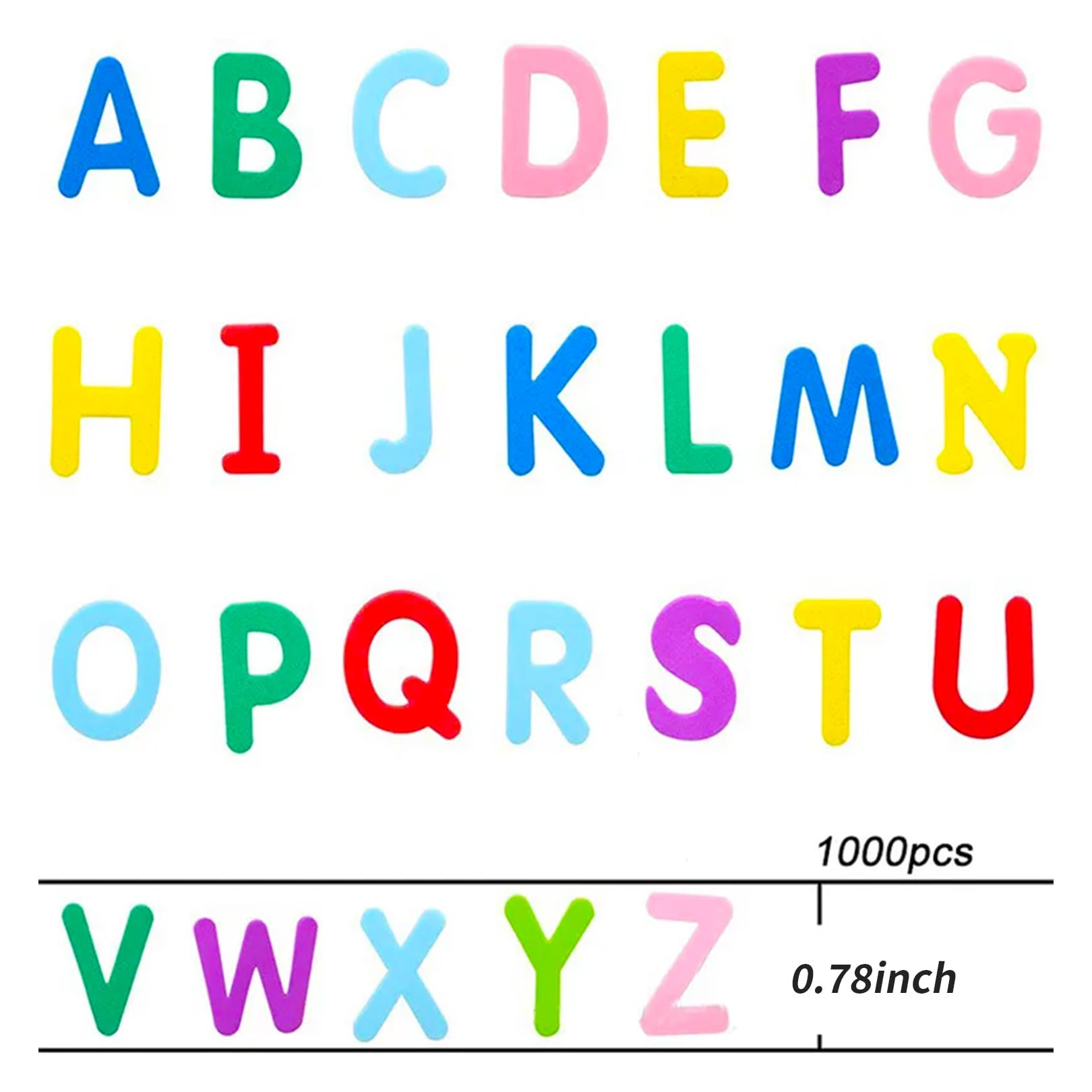 Letras Adhesivas Coloridas - 520 Pegatinas de Goma Espuma Autoadhesivas Para Pegar - Juego de Letras Para Niños Escolares