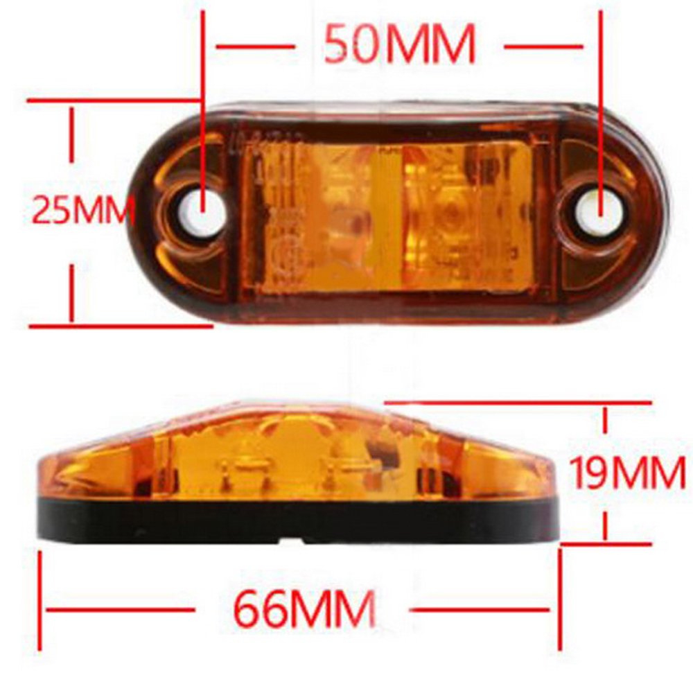 Feu De Position Latéral LED 12V Universel - Pour Camping-car, Remorque, Camion, Couleur Jaune, étanche