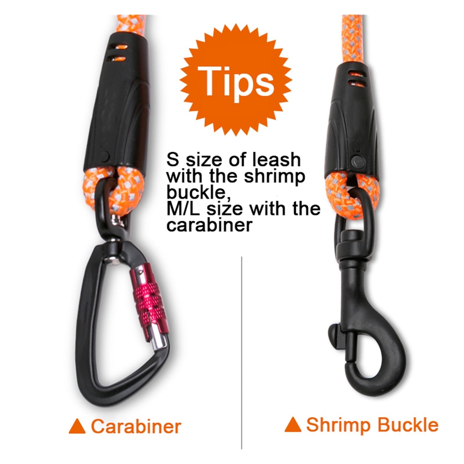 Guinzaglio per cani in nylon resistente con gancio riflettente in lega di alluminio e manico in neoprene per passeggiate ed escursioni (grigio, moschettone a L)