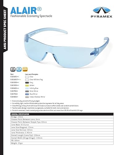 Miniatura 5 de Gafas de seguridad Pyramex Alair ANSI Z87+