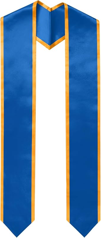 Plain Graduation Stole for Unisex Adult Classic End With Trim Graduation Sash Honor Stoles, 72" Long, 9 Colors