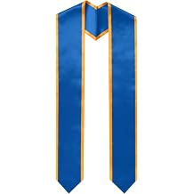 Plain Graduation Stole for Unisex Adult Classic End With Trim Graduation Sash Honor Stoles, 72" Long, 9 Colors