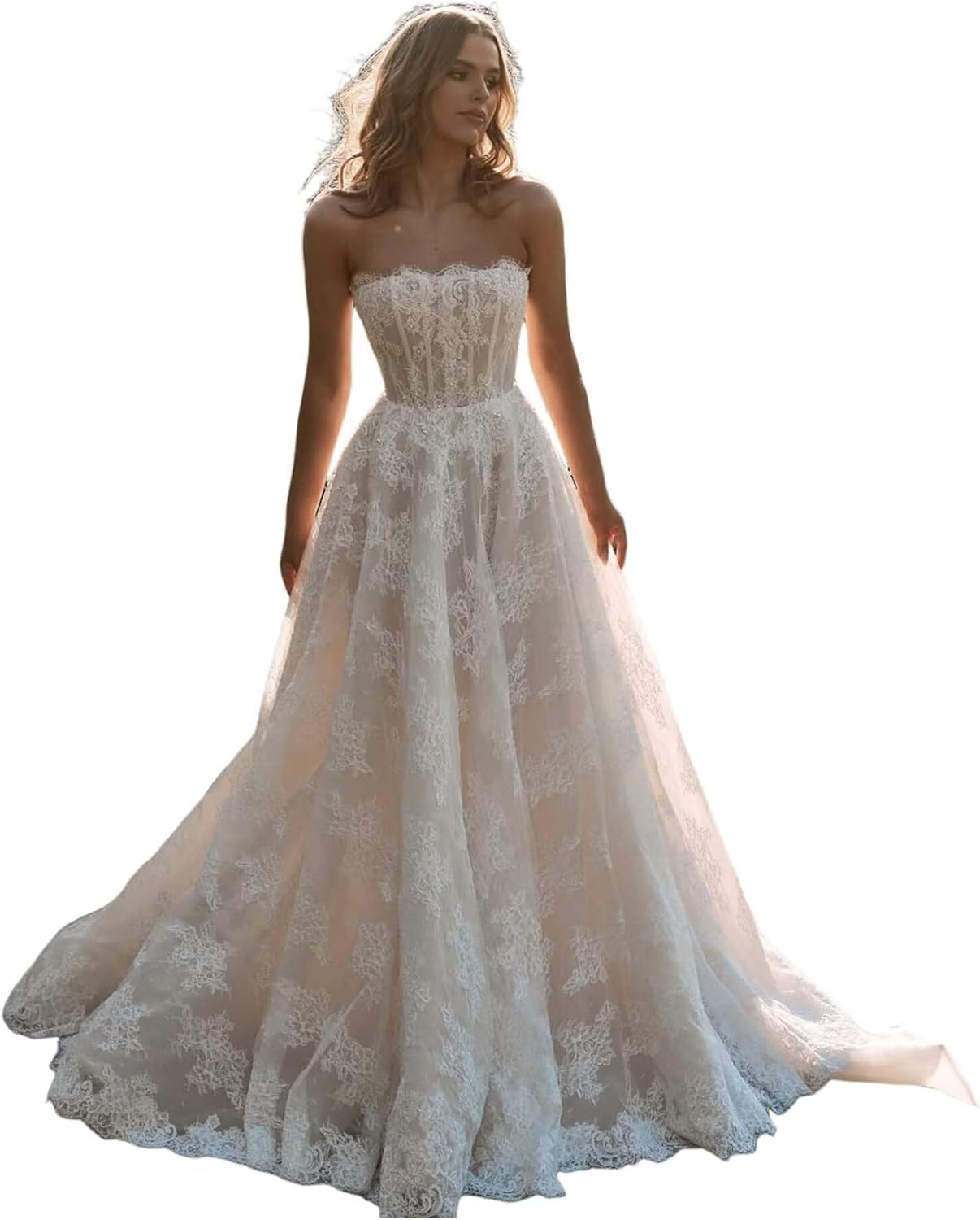 Wedding Dress for Bride Mermaid Lace Applique Bridal Gowns BOFD3