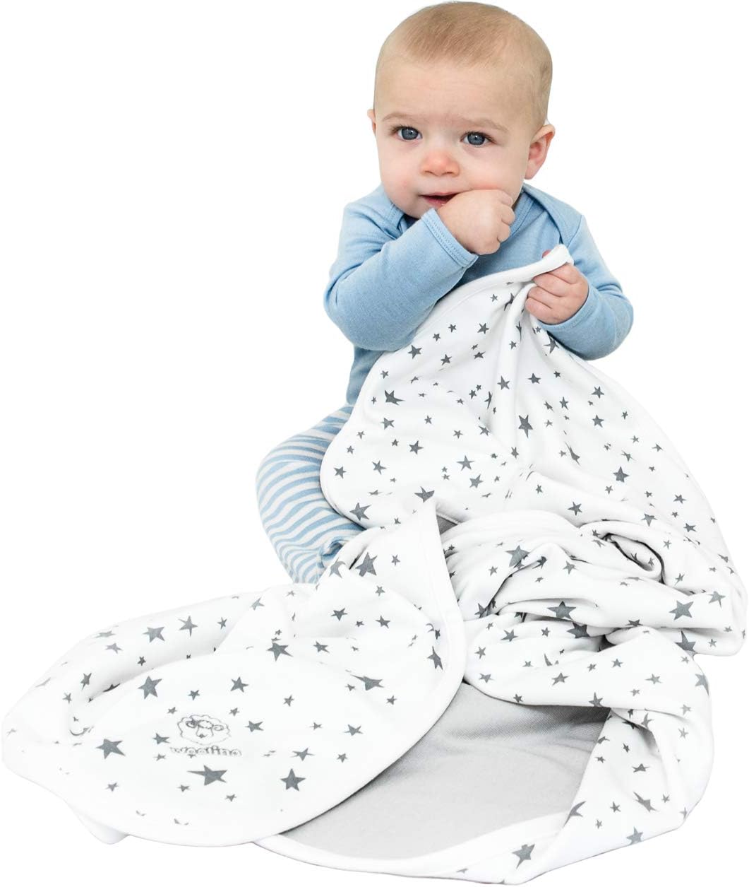 Woolino Baby Blanket for Crib or Stroller – Merino Wool and Organic Cotton Infant Blanket – 4 Season – 40” x 31.5” – Stars Woolino Baby Blanket for Crib or Stroller – Merino Wool and Organic Cotton Infant Blanket – 4 Season – 40” x 31.5” – Stars