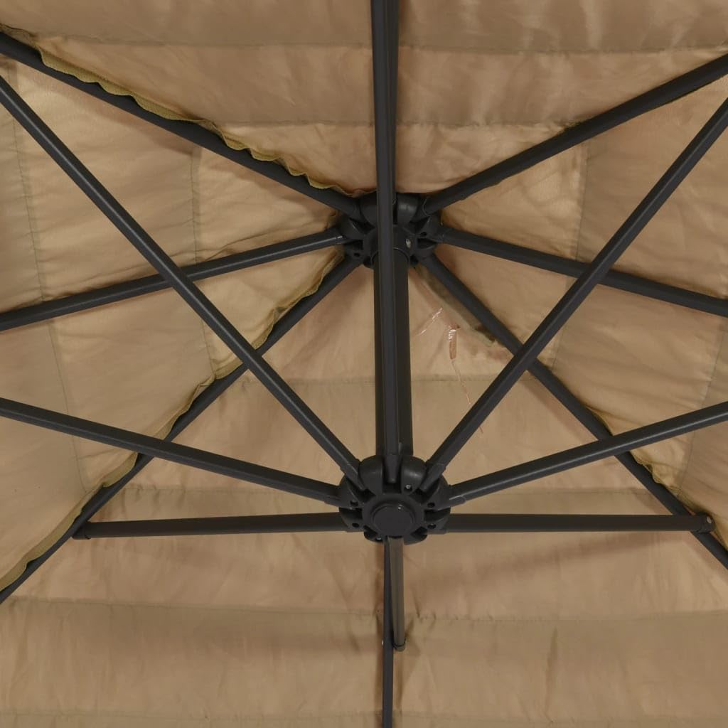 Brązowy parasol ogrodowy 388x388x248 cm